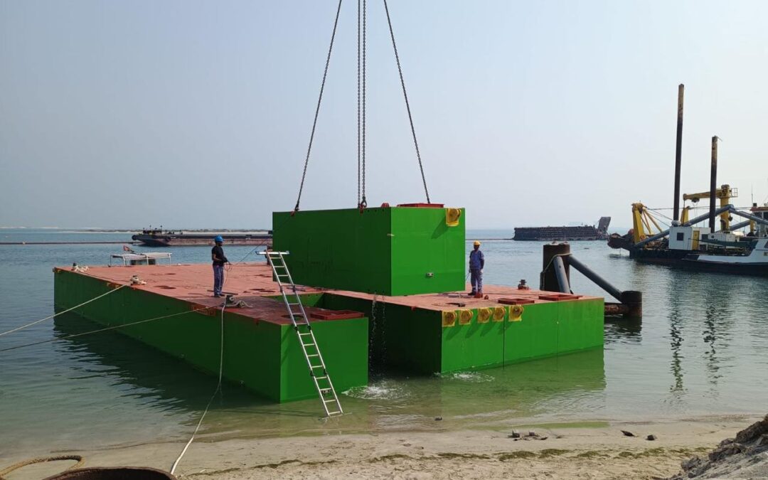 New Build – 23.6m Modular Deck Pontoon with 2 x 20m Spuds & Ramp